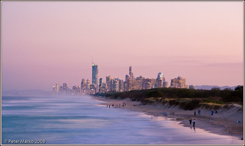 WV8X9128.jpg - Fishing on a beach at sunset. Gold Cost, Queensland, Australia