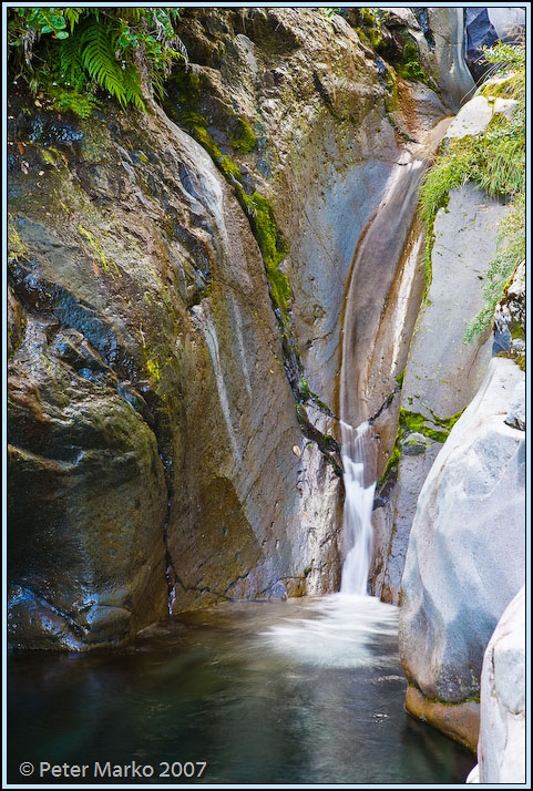 WV8X8310.jpg - Sliding waterfall. Wilkie Pools, Egmont National Park, Taranaki, New Zealand