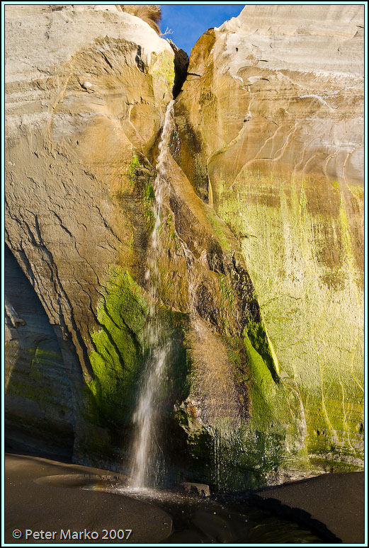 WV8X3109.jpg - White Cliffs, waterfall, Taranaki, New Zealand