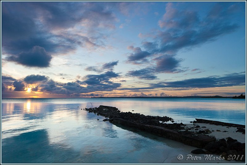 IMG_9169.jpg - Old TEAL wharf at sunset. Akaiami Island, Aitutaki, Cook Islands.