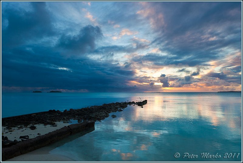 IMG_9171.jpg - Old TEAL wharf at sunset. Akaiami Island, Aitutaki, Cook Islands.