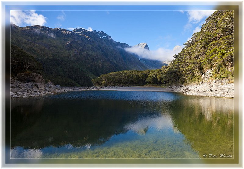 IMG_2842.jpg - Reflection in Lake Mackenzie. Routeburn Track, Fiorland National Park, New Zealand.